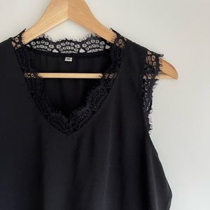Tank Blouse w/ Lace Trim
